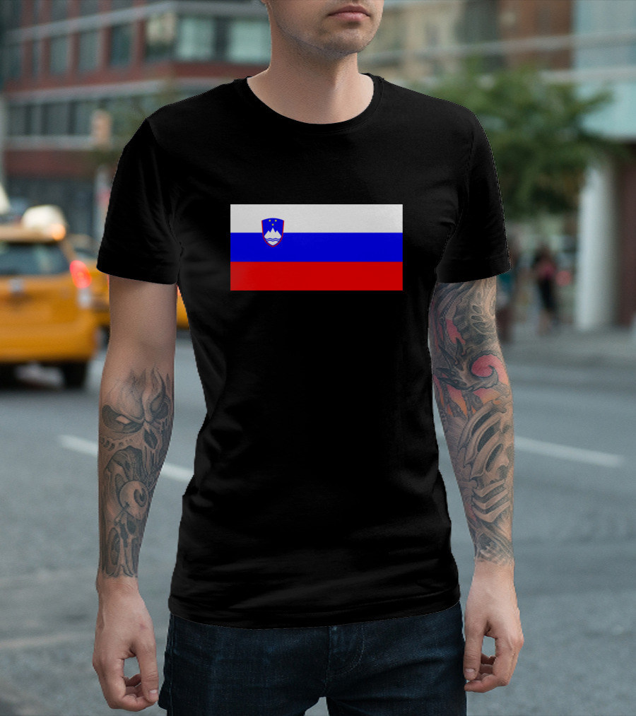 Slovenia National Flag With Coat Of Arms T-Shirt