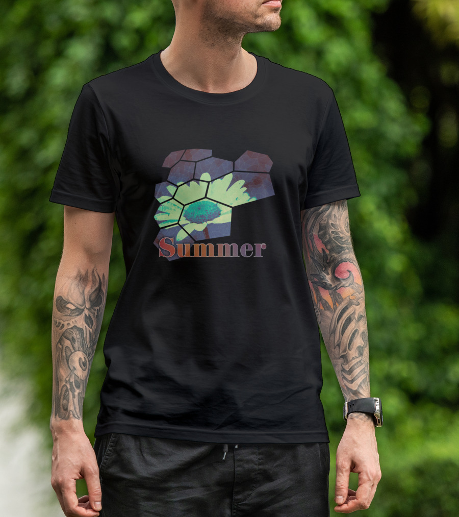Summer Daisy Geometrical Forms T-Shirt