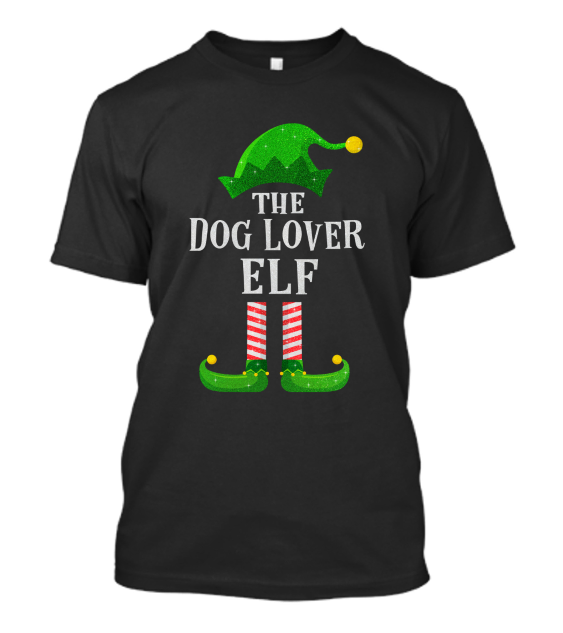 The Dog Lover Elf Christmas Socks And Hat Family Matching Group T-Shirt