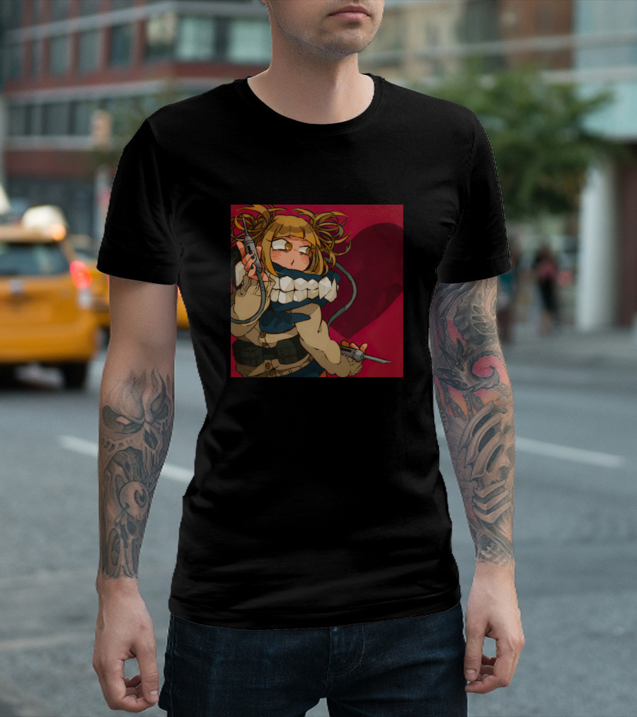 Toga Himiko My Hero Academia Red Heart Background T-Shirt