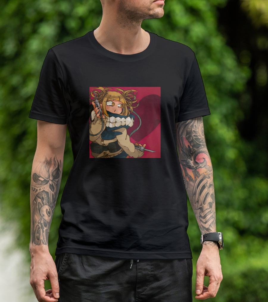 Toga Himiko My Hero Academia Red Heart Background T-Shirt