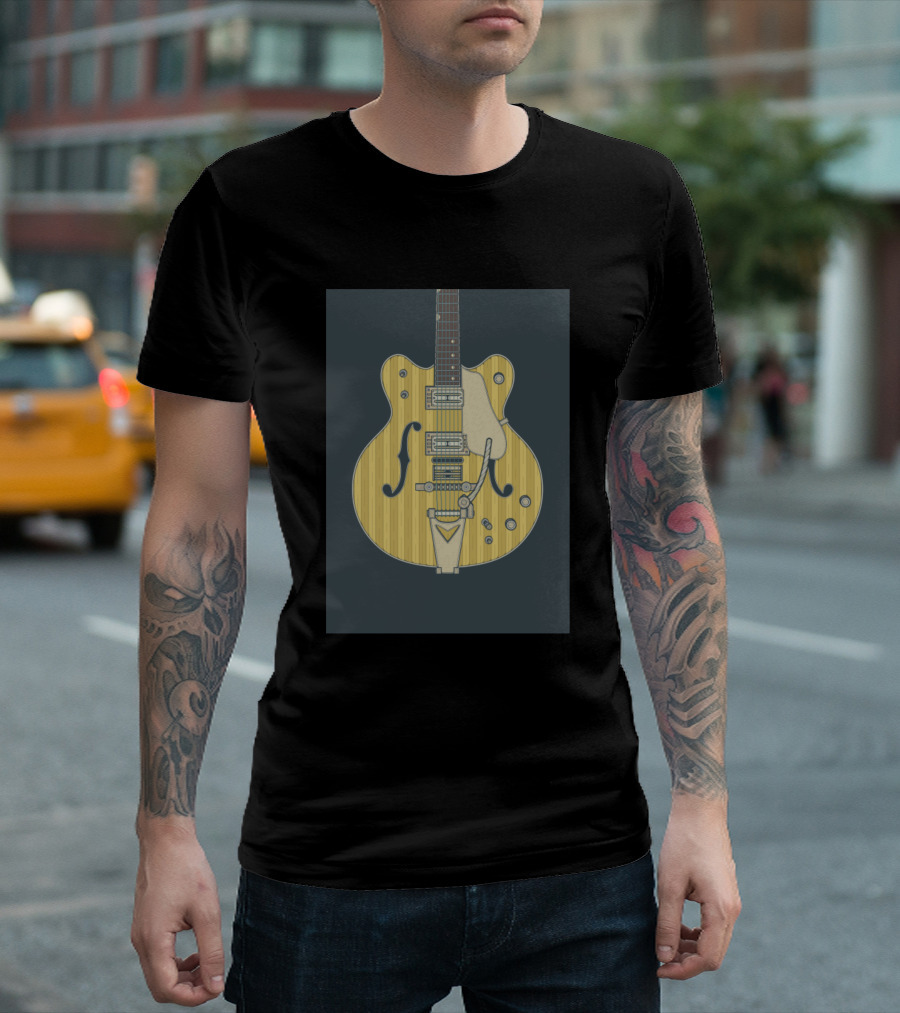 Yellow Viking Electric Guitar with Hollow Body T-Shirt