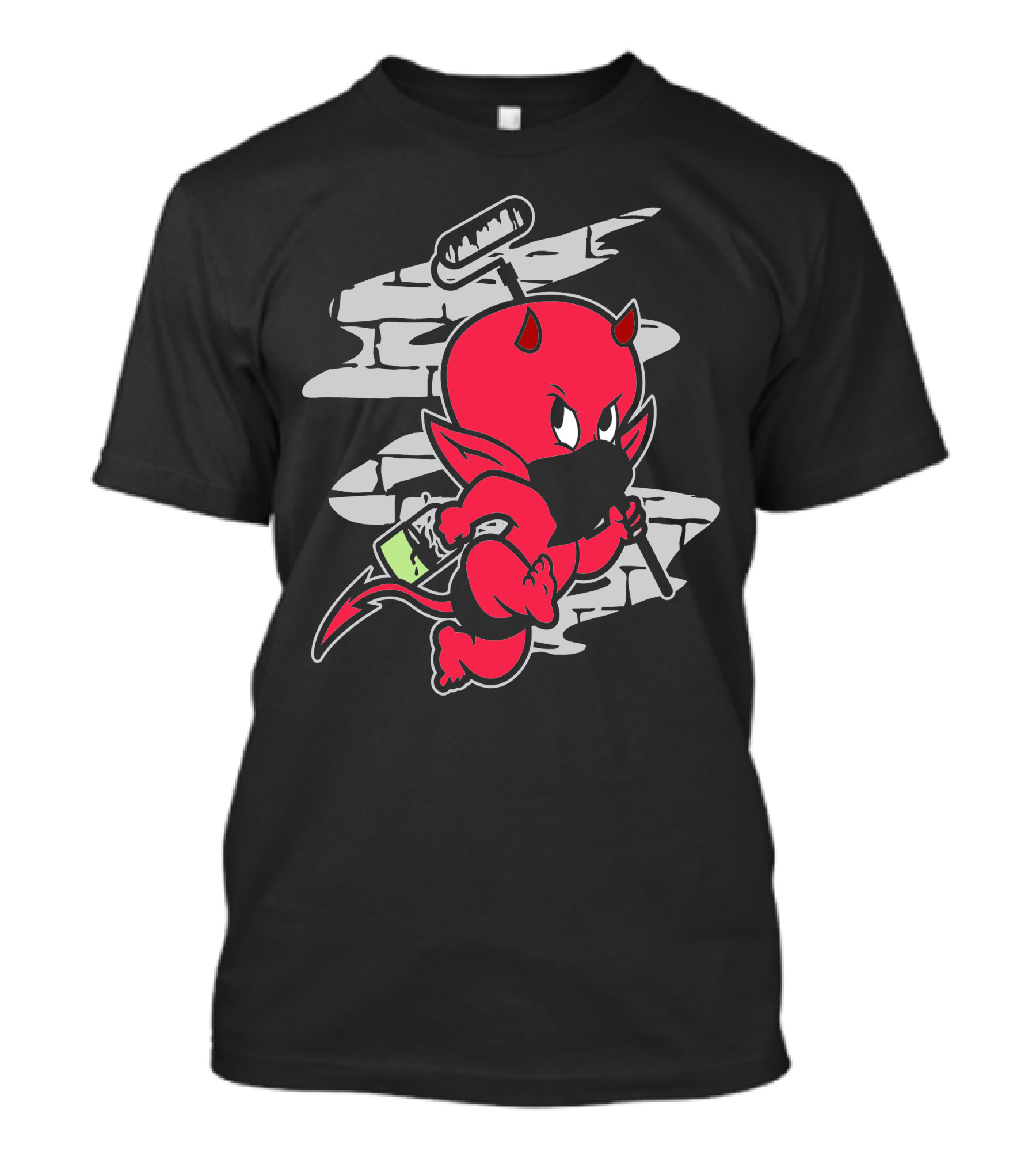 Masked Devil Graffiti Artist Wall Painting T-Shirt