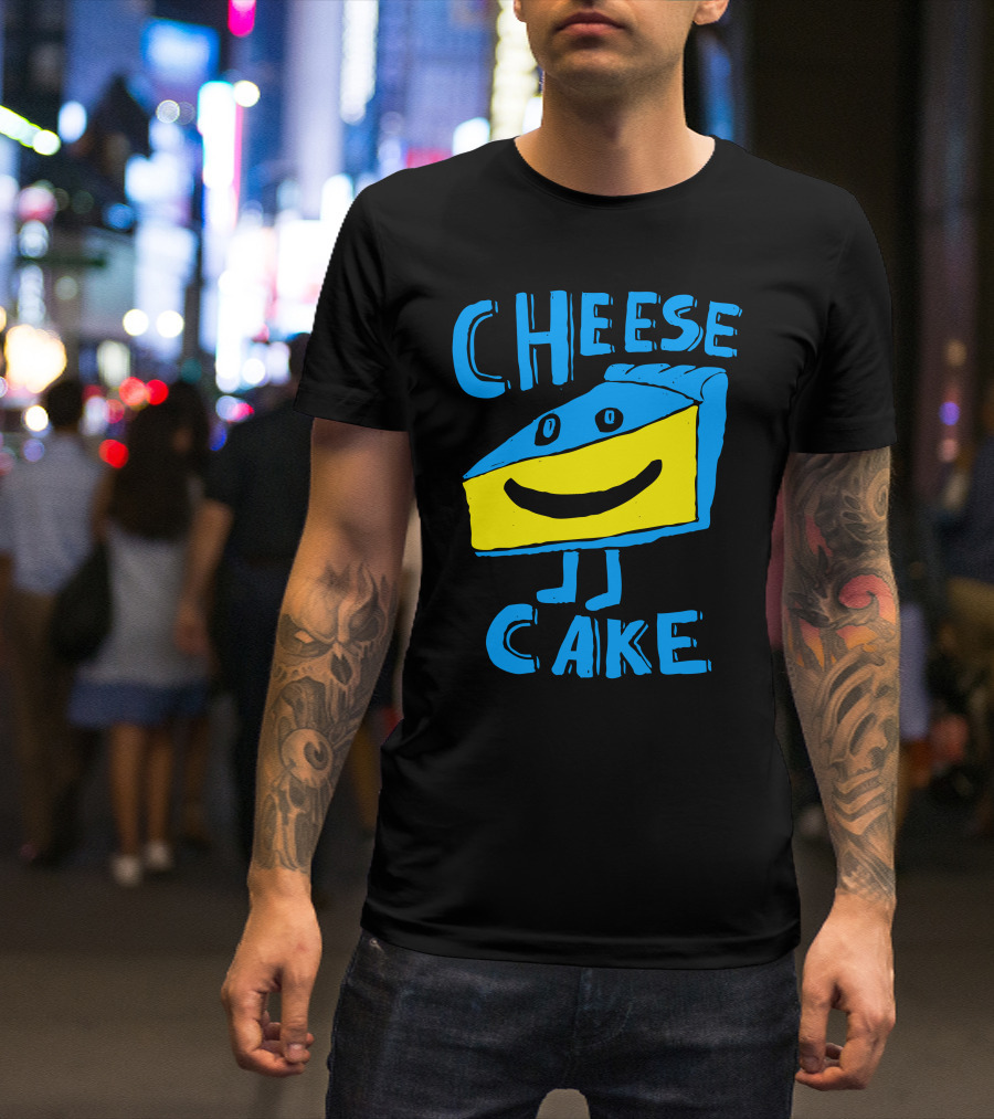 CHEESE CAKE Smiling Cartoon Slice With Legs And Eyes T-Shirt