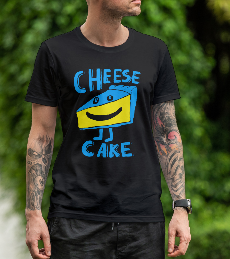 CHEESE CAKE Smiling Cartoon Slice With Legs And Eyes T-Shirt