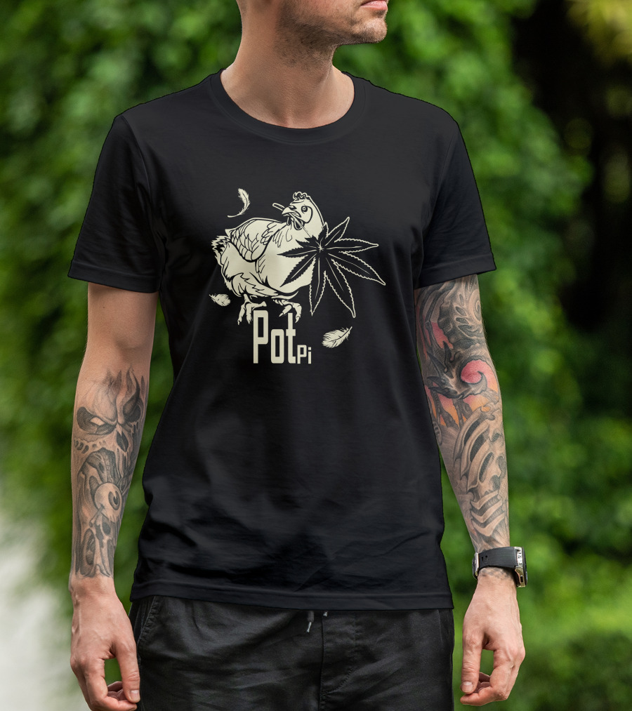 Chicken Pot Pi Cannabis Feather T-Shirt