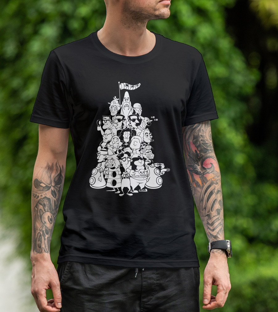 Day At The Mansion Characters Stack Group Parade T-Shirt
