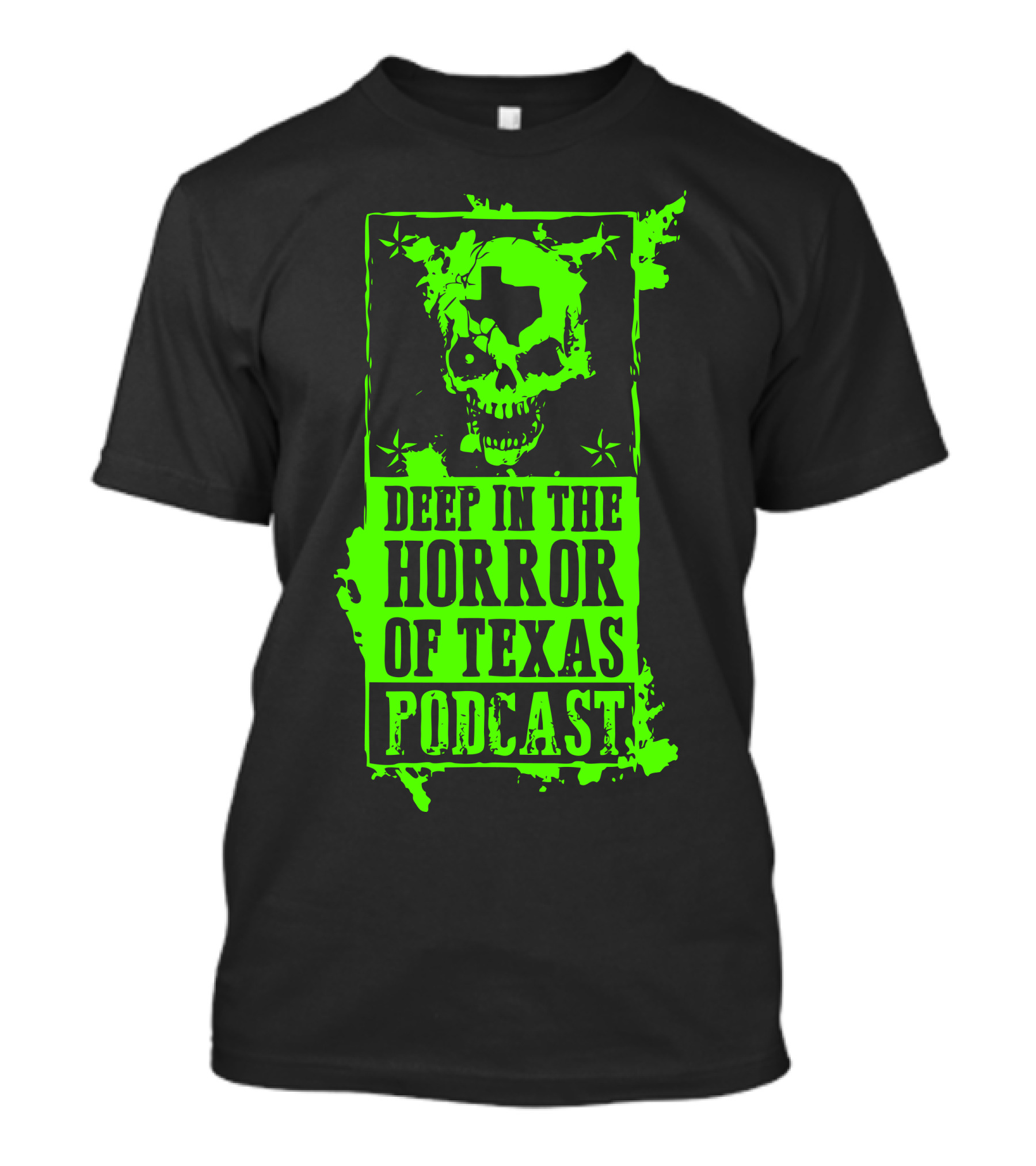 Deep In The Horror Of Texas Podcast Skull And Stars T-Shirt