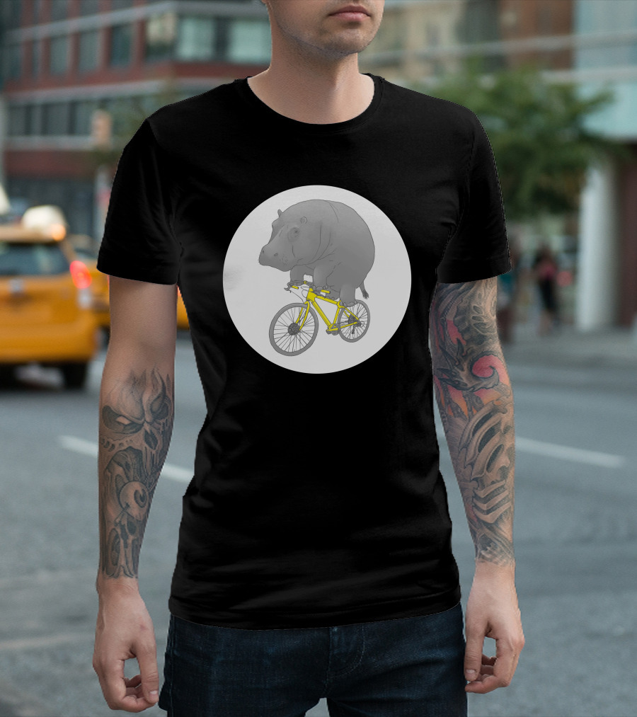 Hippo Riding Bicycle Dont Forget The Helmet T-Shirt