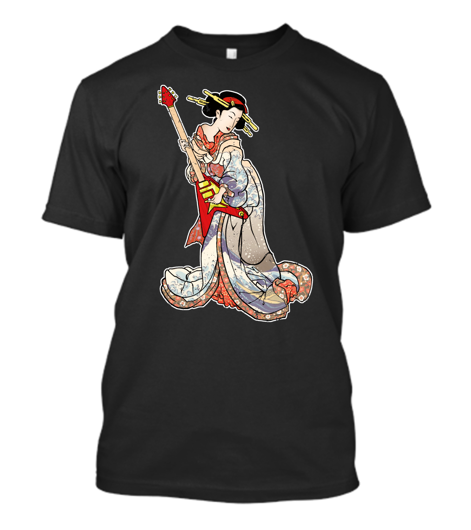 Geisha Rock Electric Guitar Fusion T-Shirt