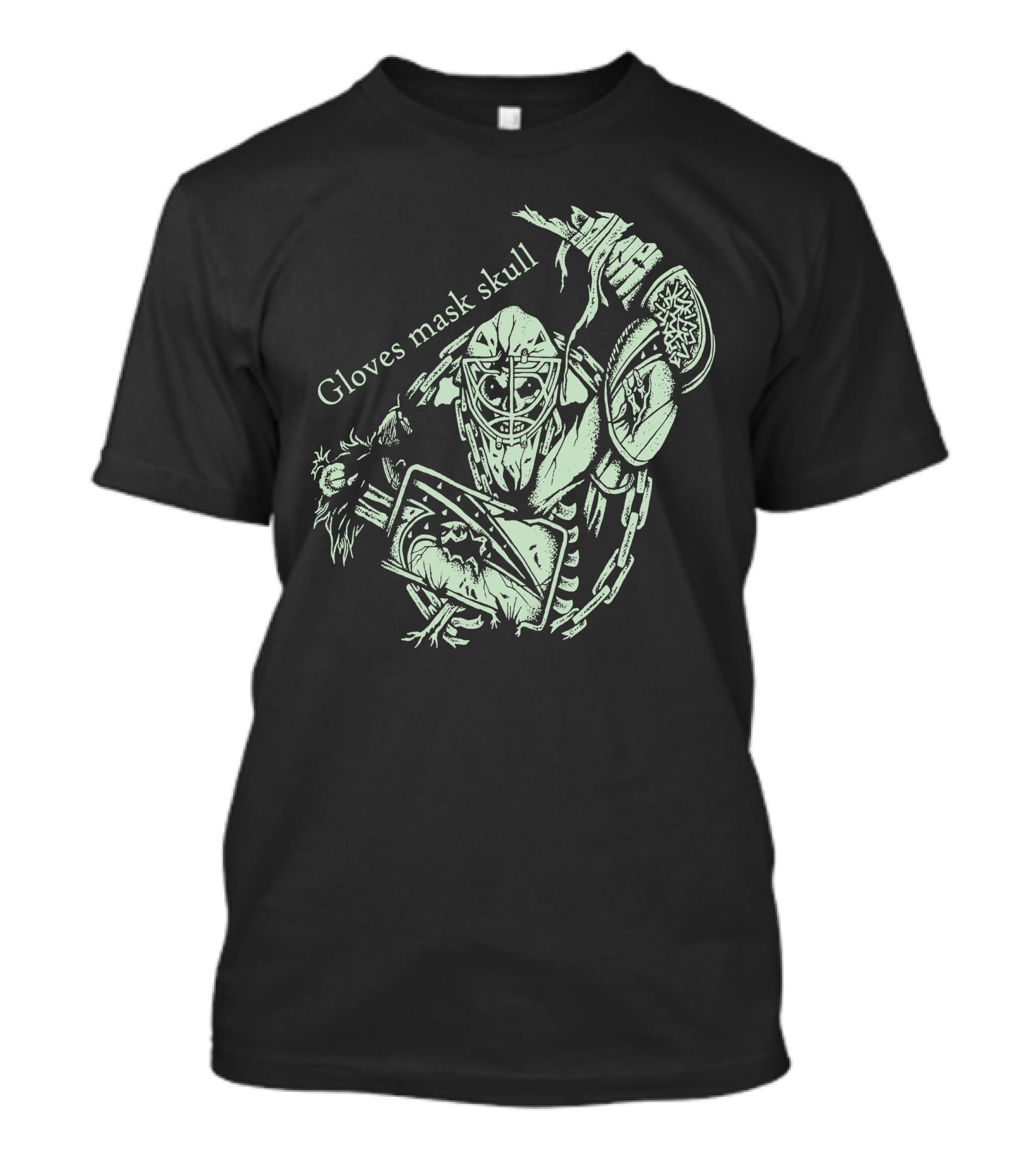 Gloves Mask Skull Hockey Chainsaw Warrior T-Shirt