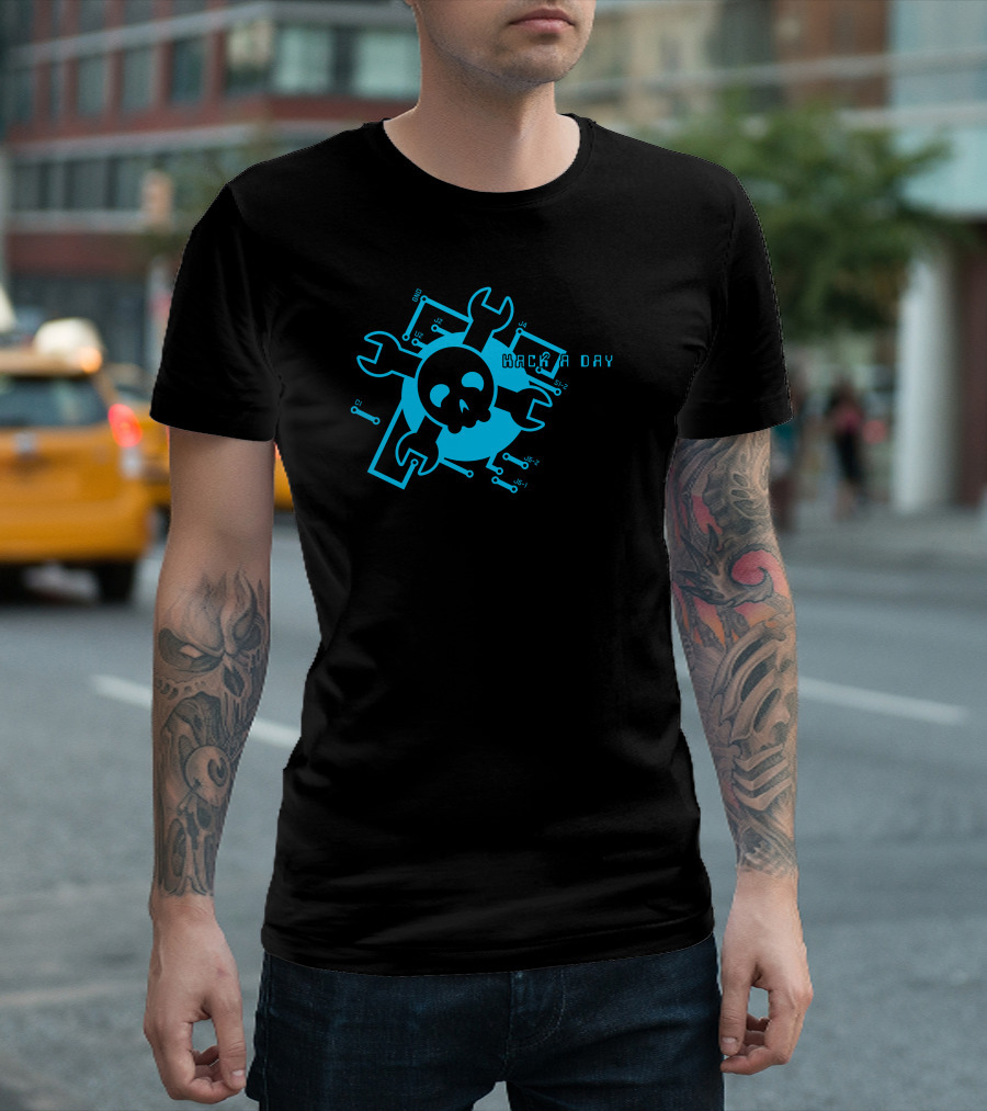 Hacker Circuit Skull Wrench Hack A Day T-Shirt