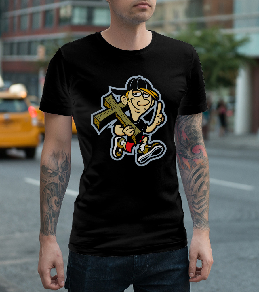 Hipster Easter Skateboarder With Cross T-Shirt