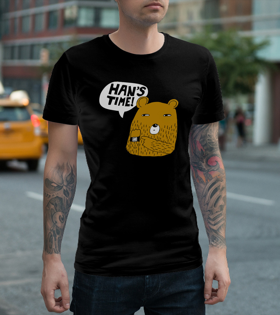 Han's Time Bear Holding Watch T-Shirt