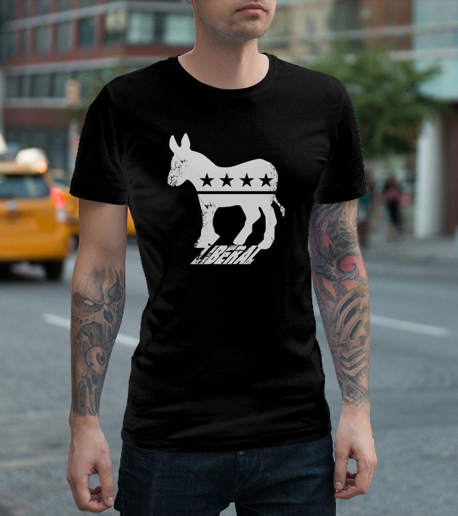 Liberal Donkey with Stars T-Shirt