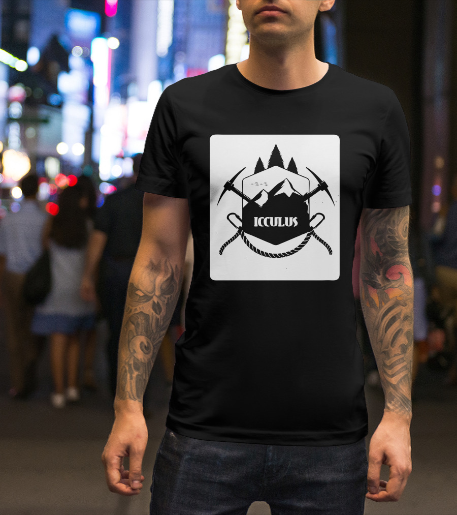 Icculus Mountain Adventure Peaks And Ice Axes T-Shirt