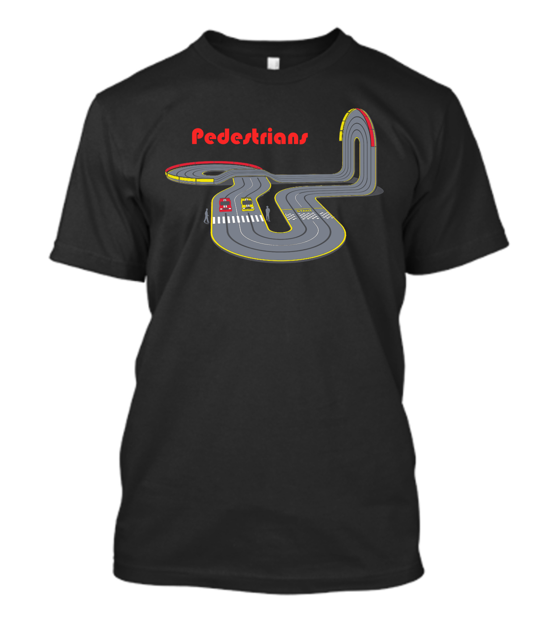 Pedestrians Road Crossing With Cars And Loops T-Shirt