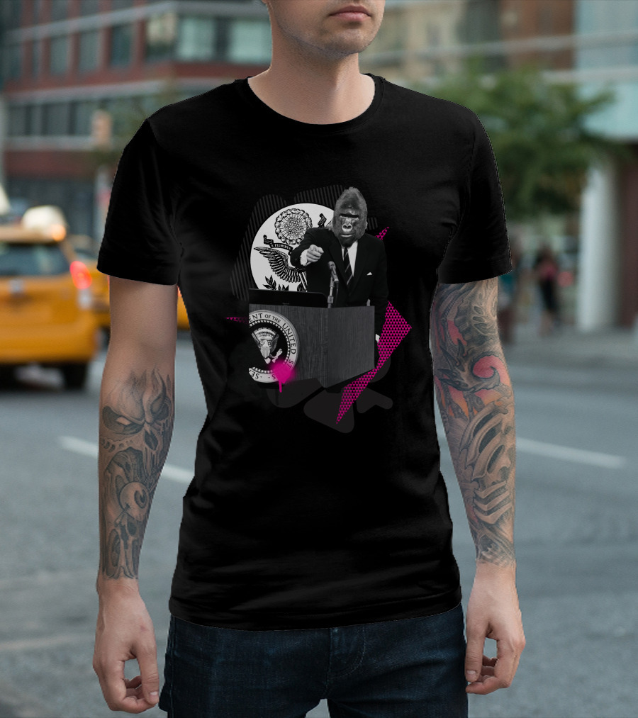 President of the United Apes Funny Parody Gorilla and Seal T-Shirt