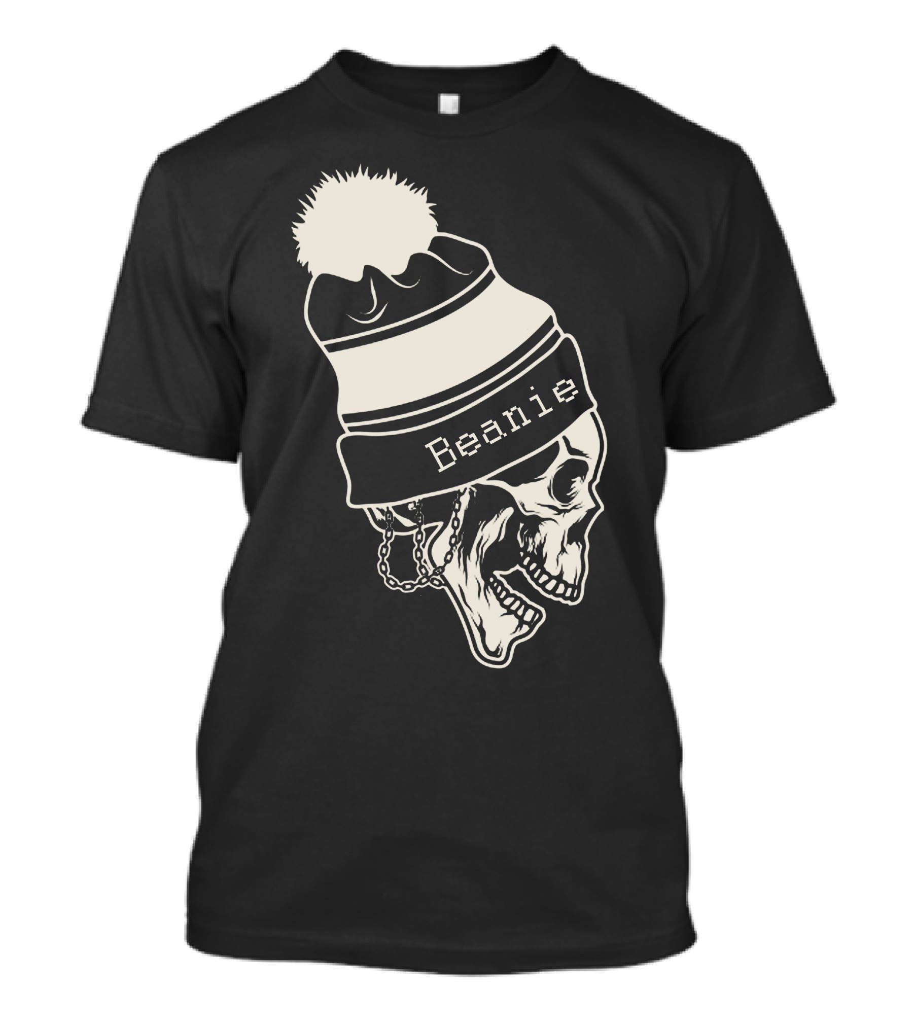 Beanie Skull With Pom-Pom And Chains T-Shirt