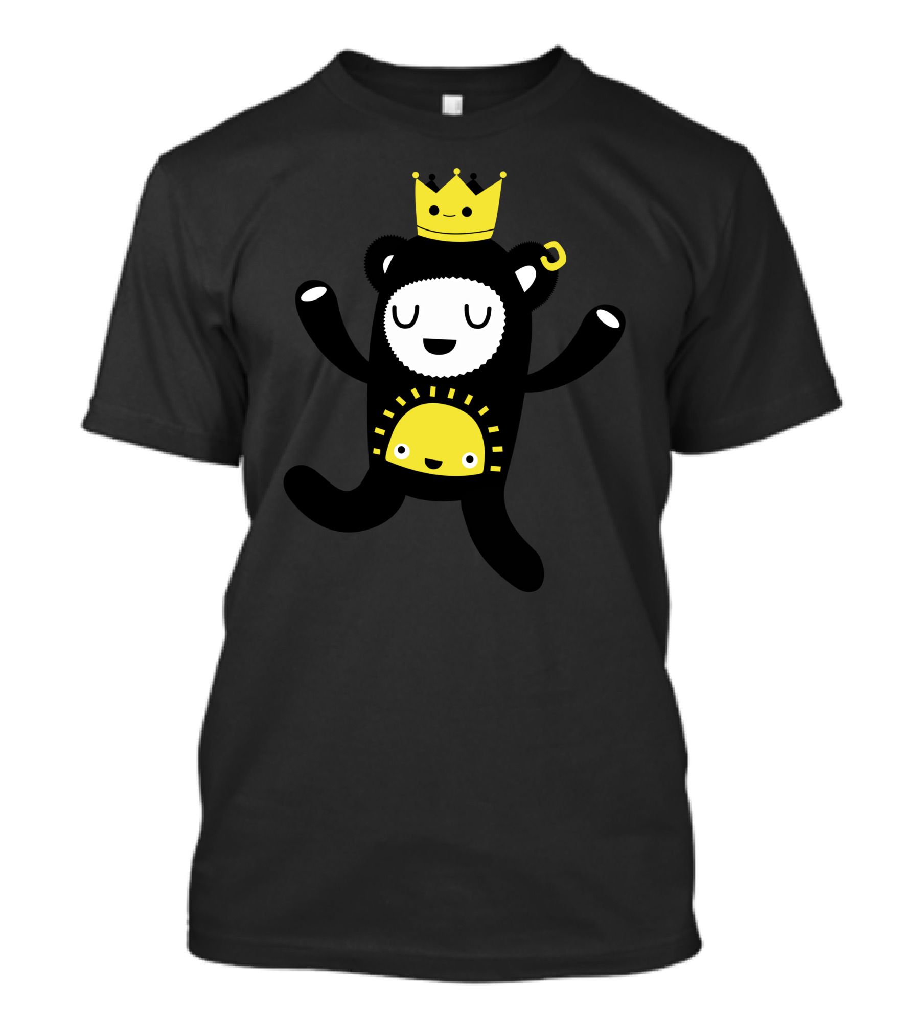 Sunshine Dancing Bear With Crown And Sun Belly T-Shirt