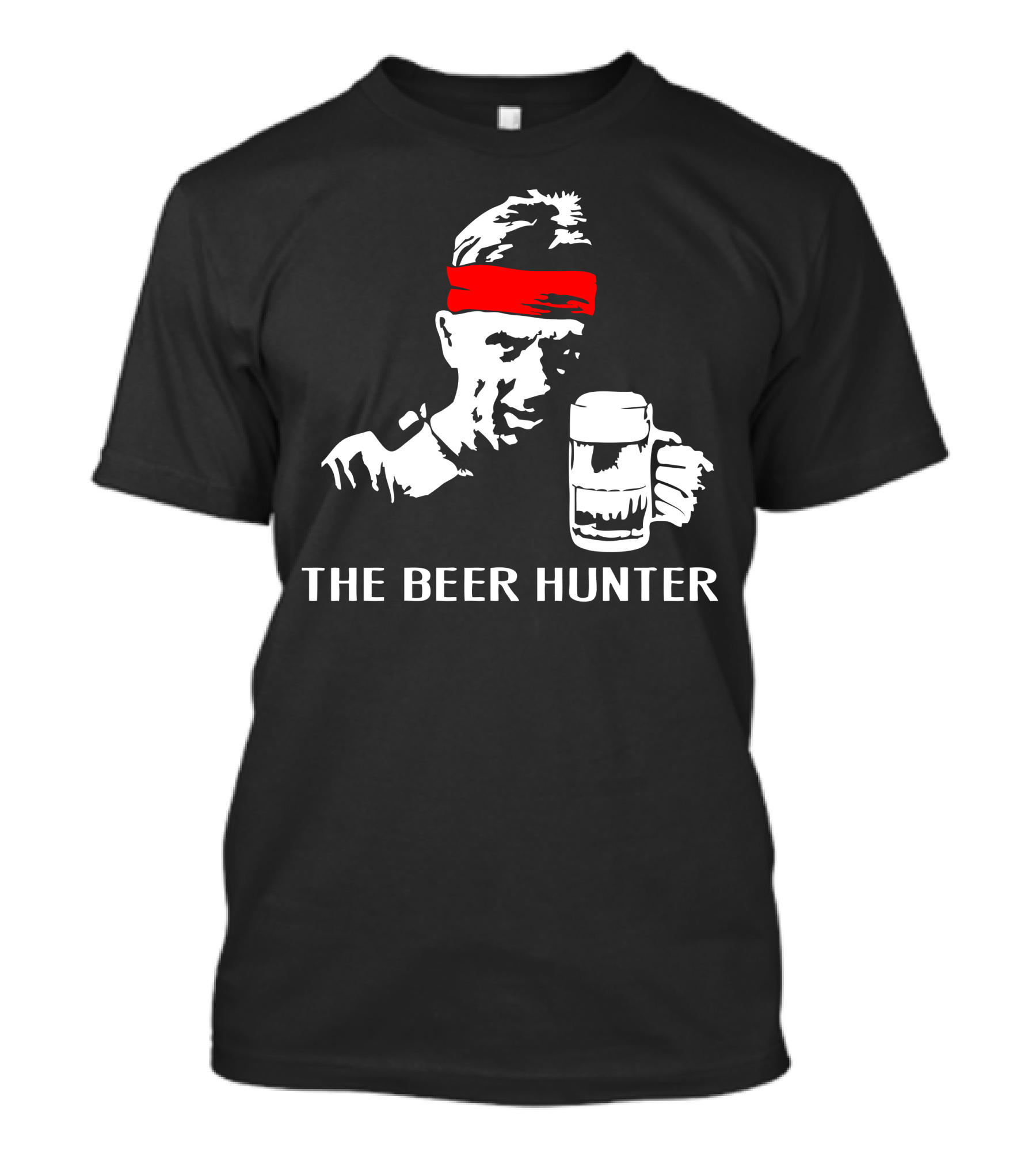 The Beer Hunter Red Bandana Man Holding Beer Mug T-Shirt