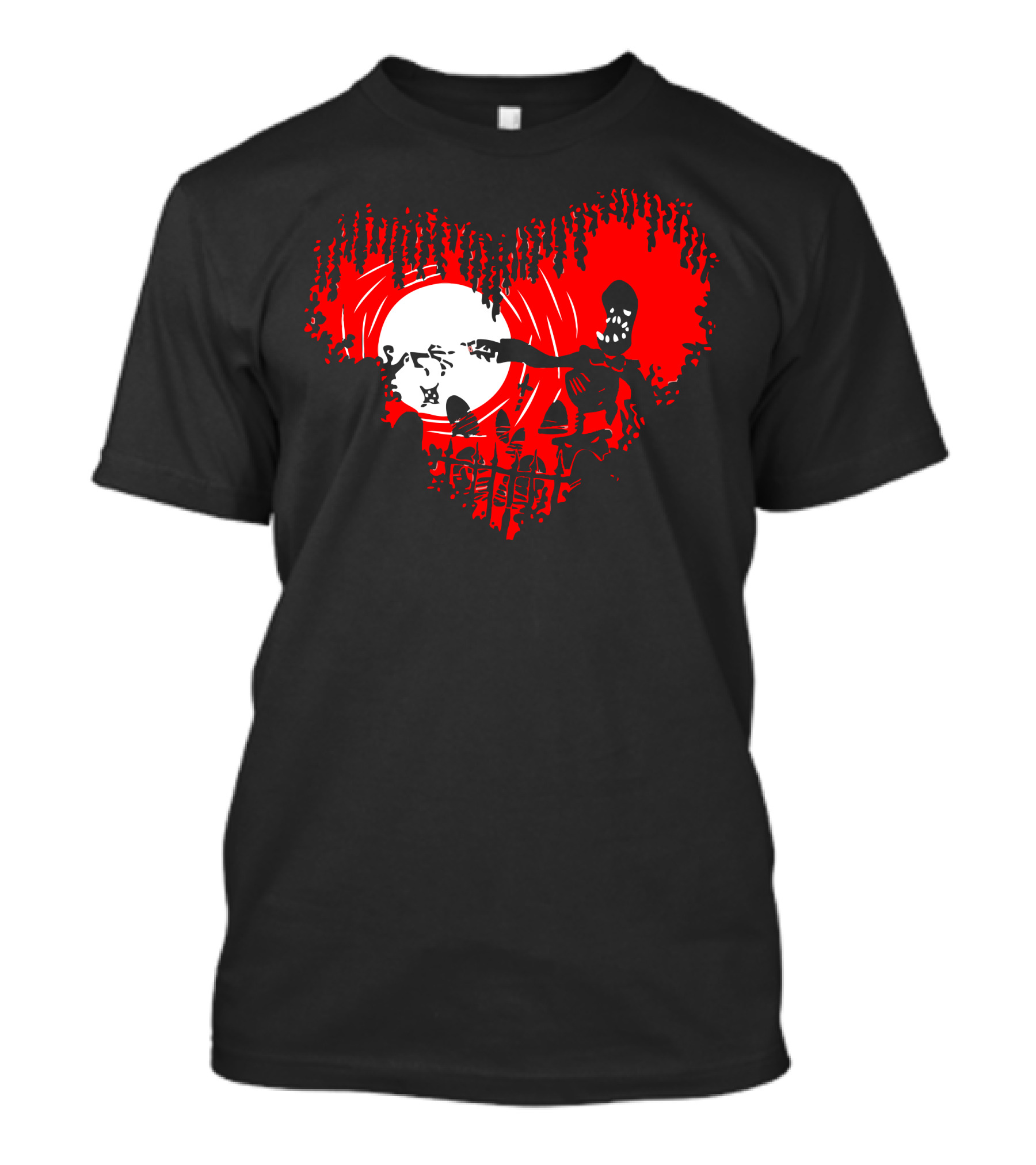 Til Death Do Us Part Zombie Love Heart Moon Graveyard T-Shirt