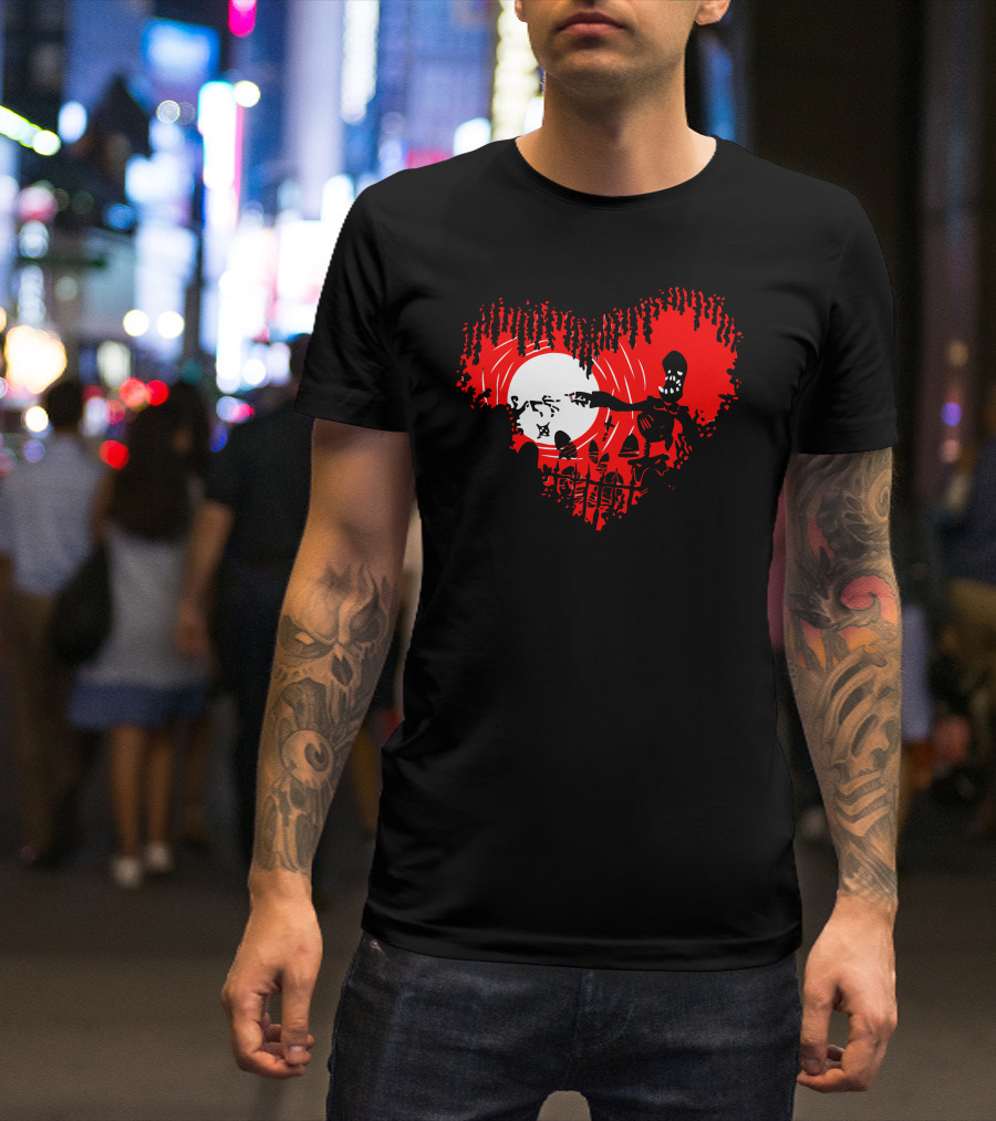 Til Death Do Us Part Zombie Love Heart Moon Graveyard T-Shirt