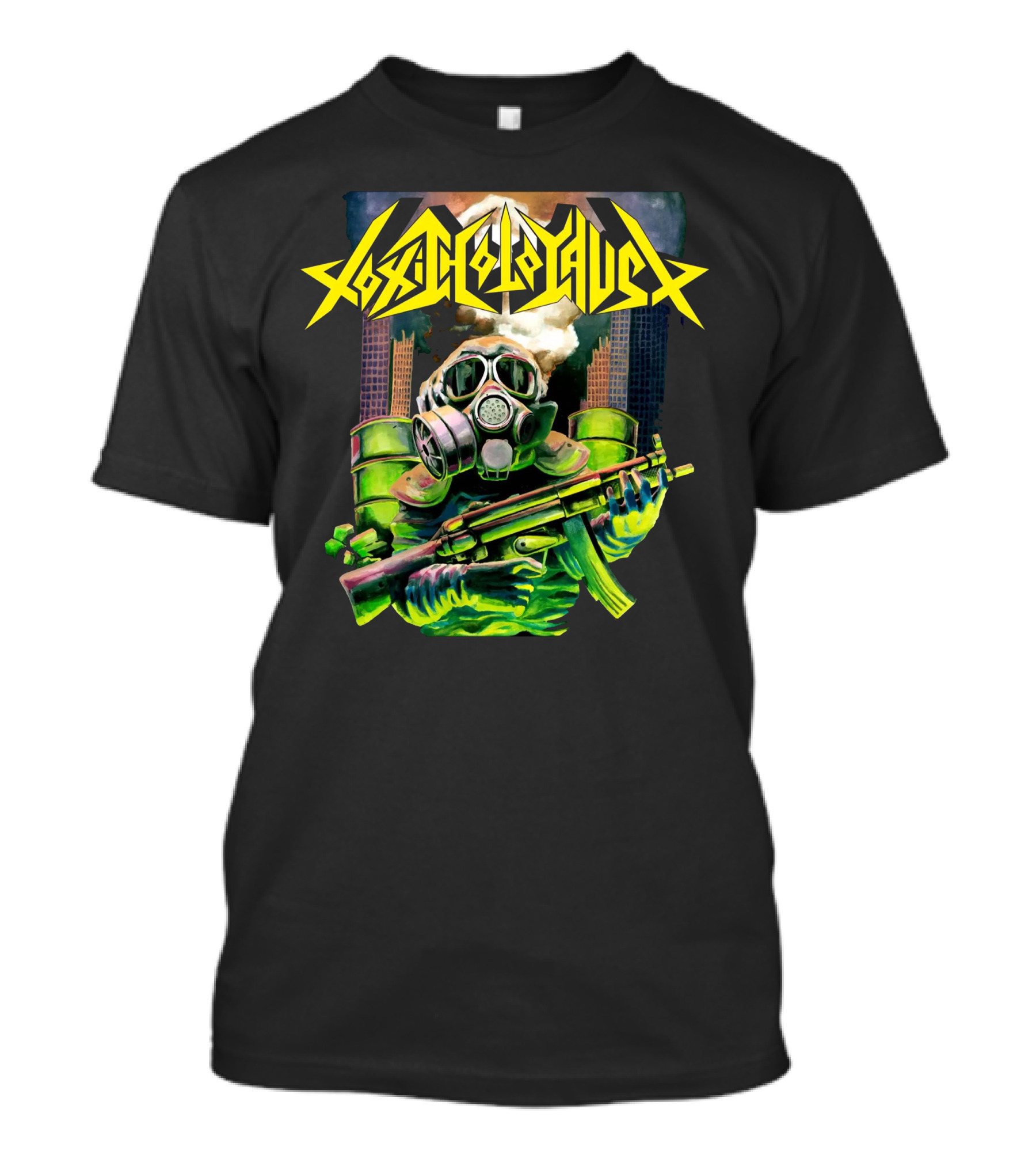 Toxic Holocaust Gas Mask Soldier Nuclear Cityscape T-Shirt