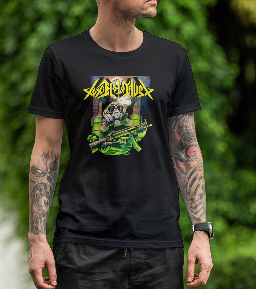 Toxic Holocaust Gas Mask Soldier Nuclear Cityscape T-Shirt