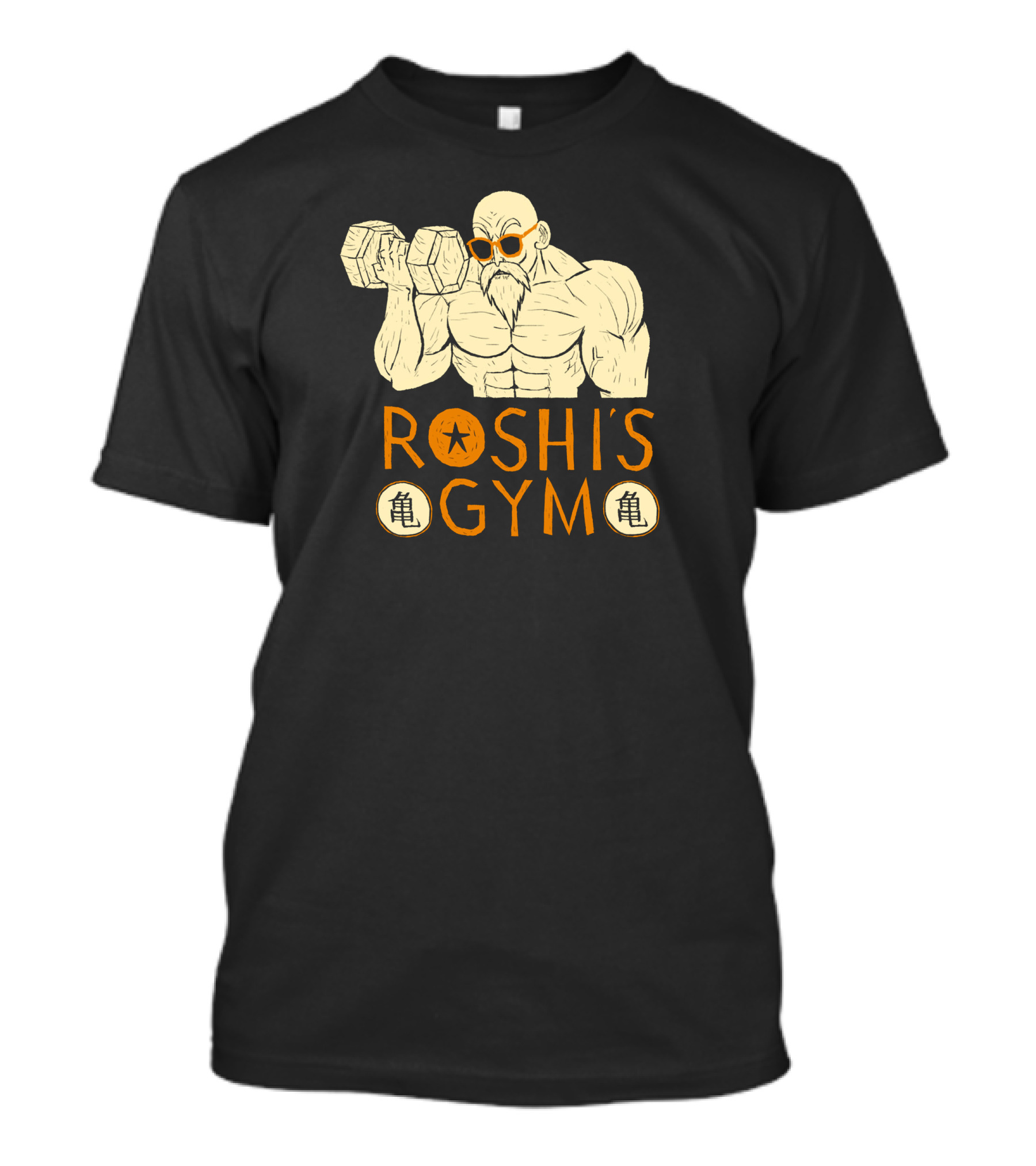 Roshi's Gym Train Insaiyan Master Roshi Fitness Dumbbell Workout T-Shirt