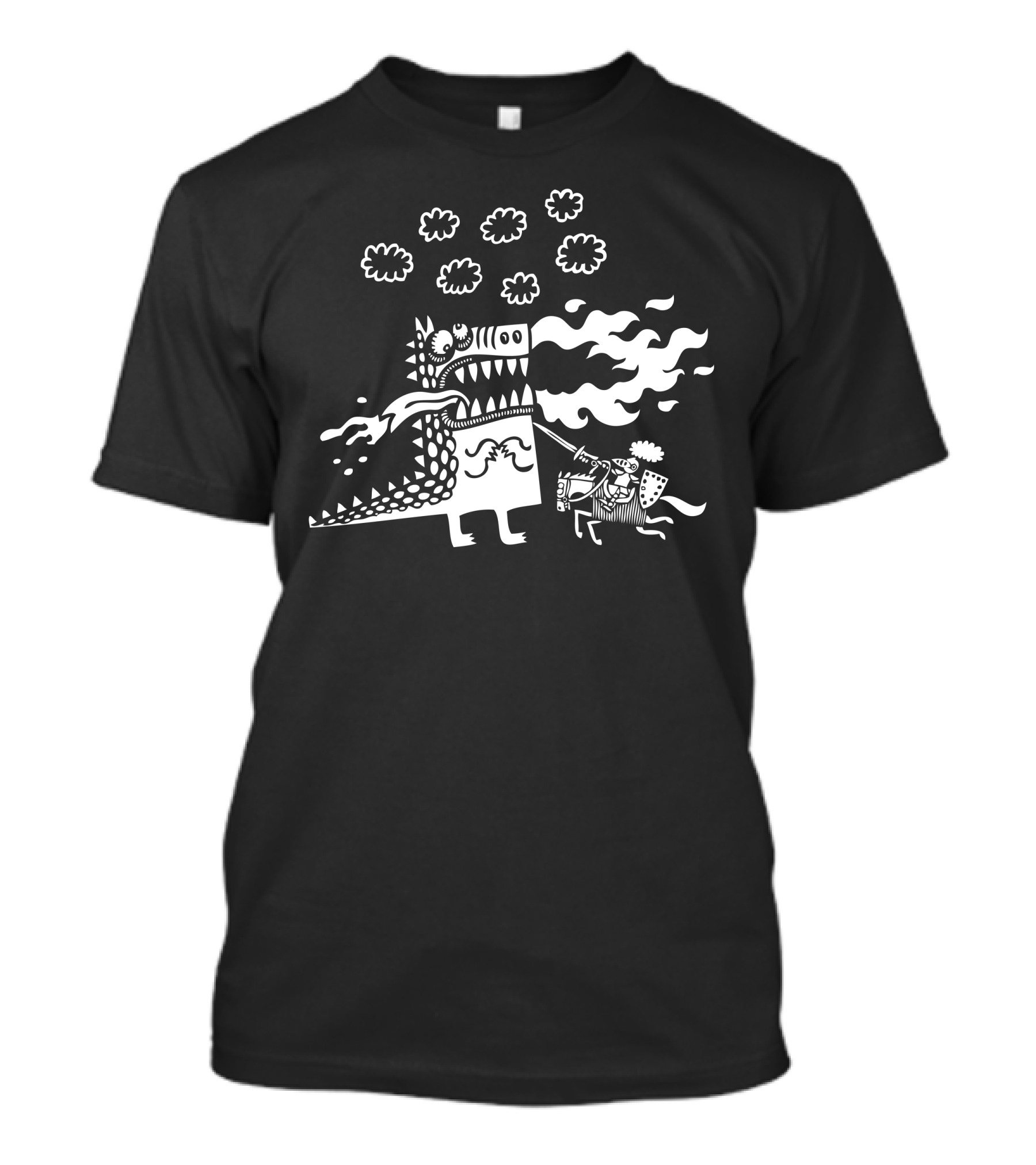 Victory Dragon Knight Confronts Fire-Breathing Monster T-Shirt
