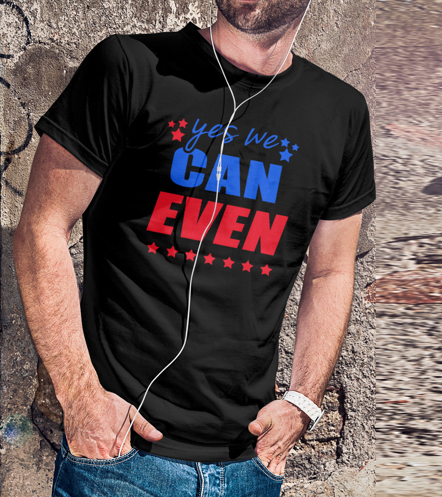 Yes We Can Even Red Blue Star T-Shirt