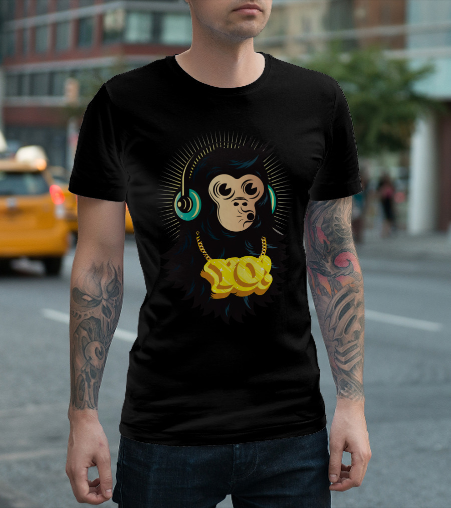 Yo Monkey Headphones Gold Chain T-Shirt