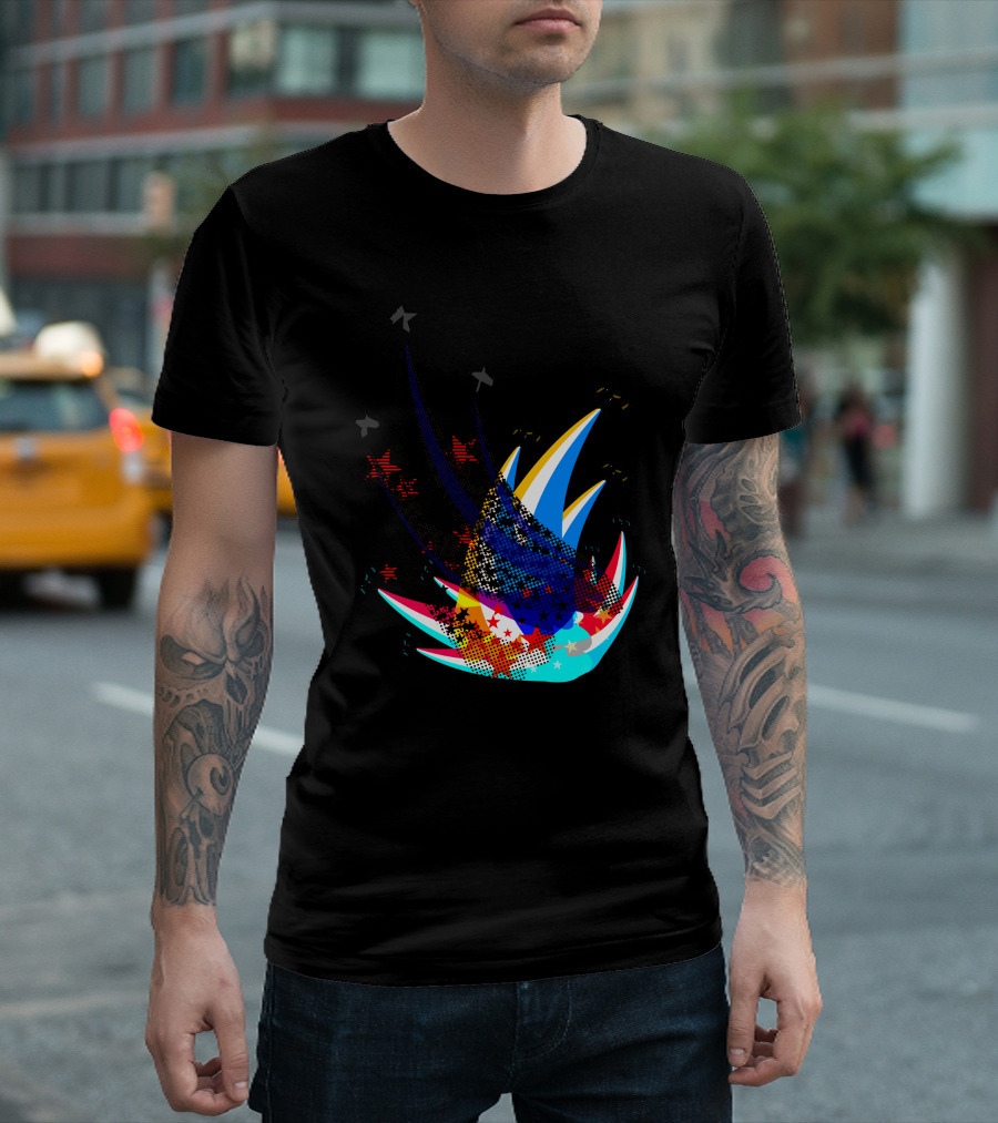 Sabre Flight Jet Streaks With Dynamic Color Bursts T-Shirt