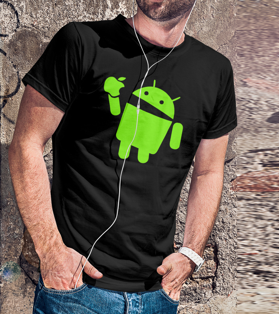 Android Logo Eating Apple T-Shirt