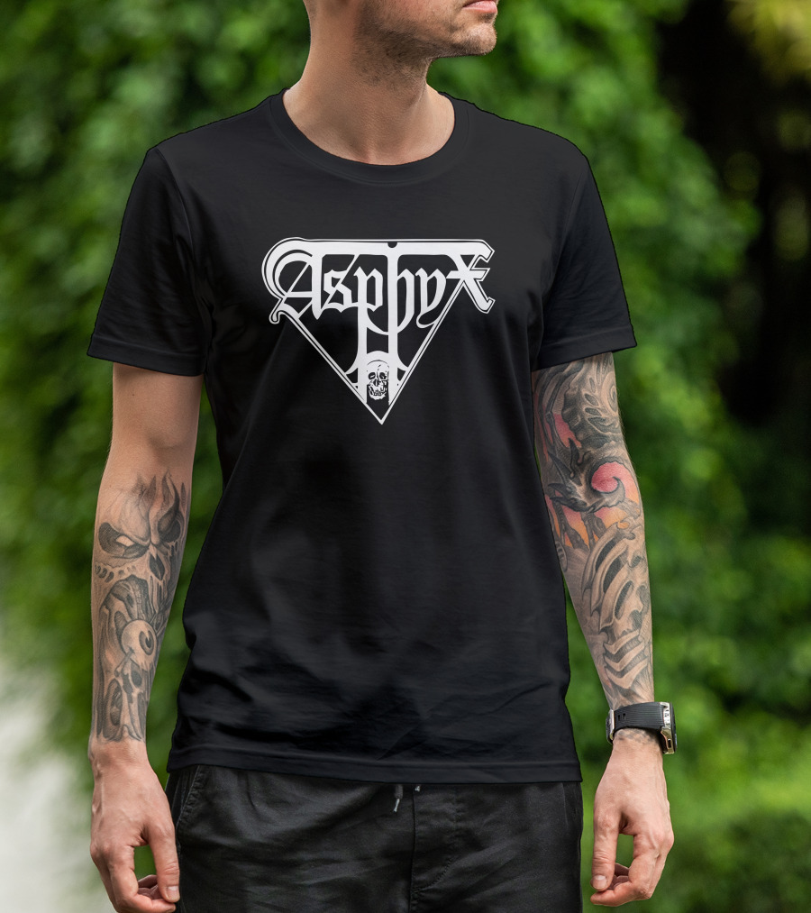 Asphyx Triangular Logo With Skull Emblem T-Shirt