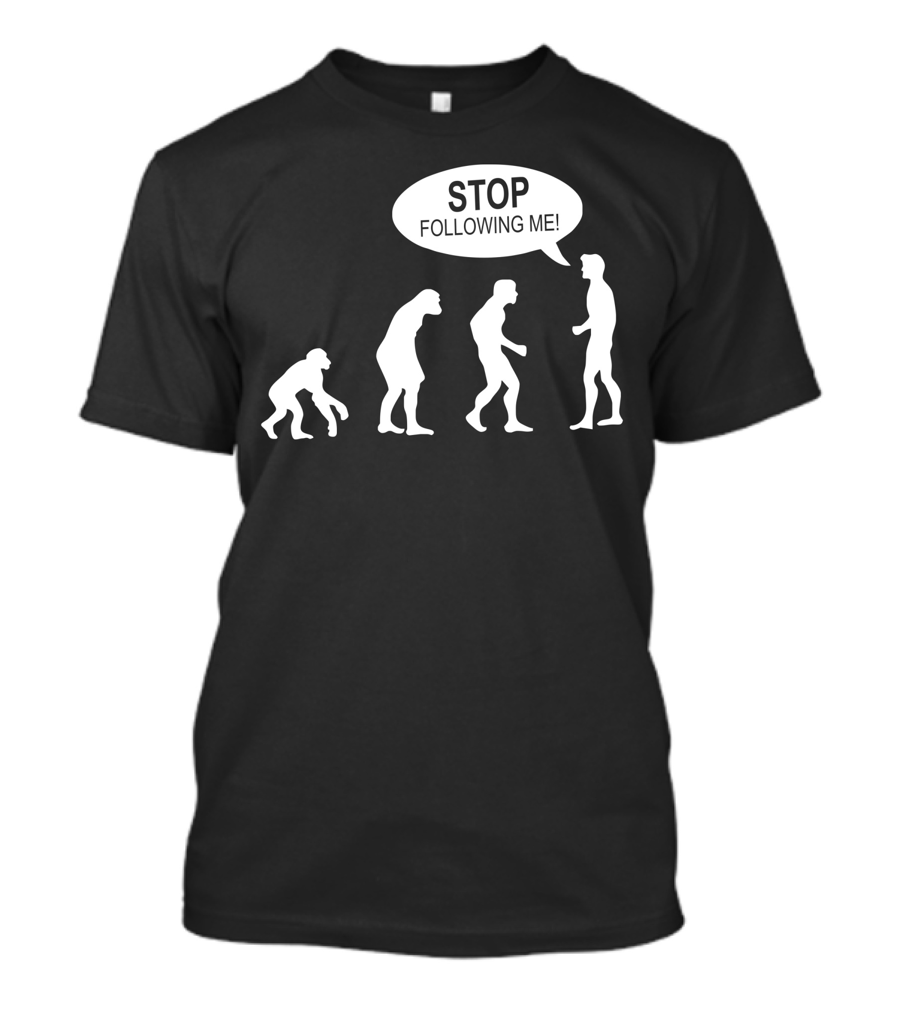 Banksy Human Evolution Stop Following Me Funny Indie T-Shirt