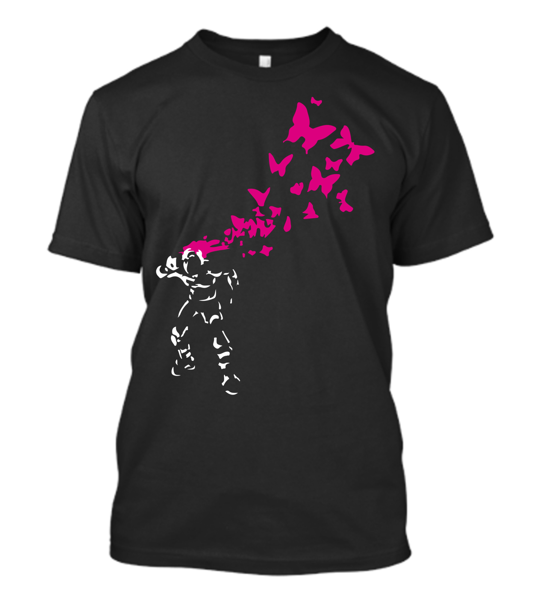 Banksy Psycho Butterfly Explosion Stencil T-Shirt