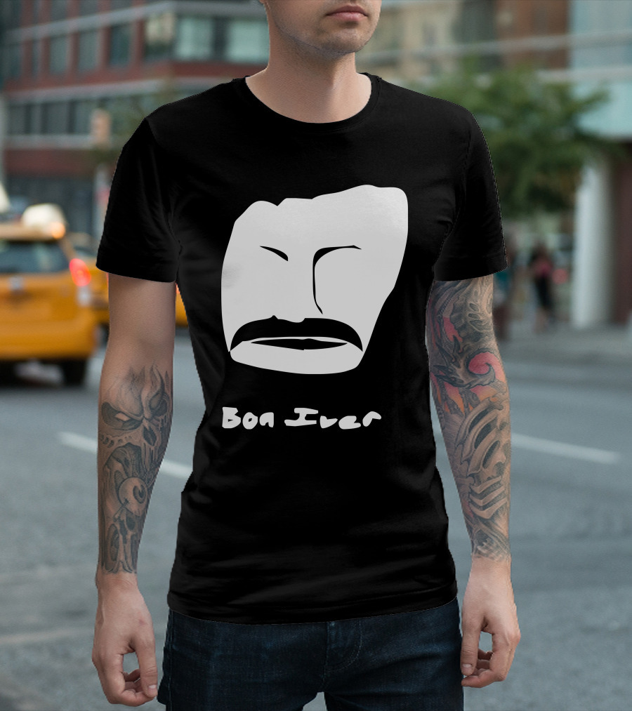 Bon Iver Abstract Face Minimalist T-Shirt