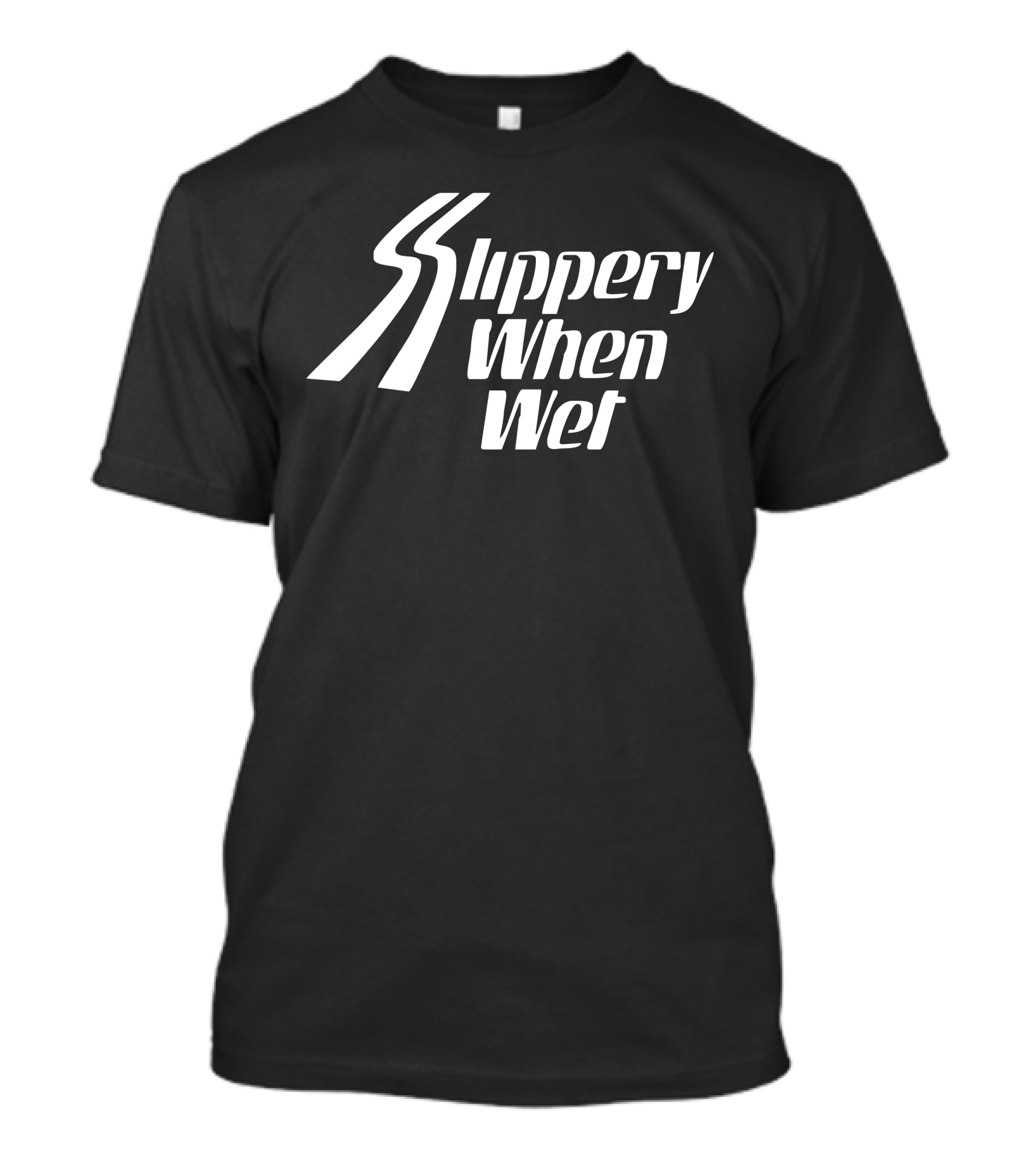 Bon Jovi Slippery When Wet Rock Band Iconic Album Text T-Shirt