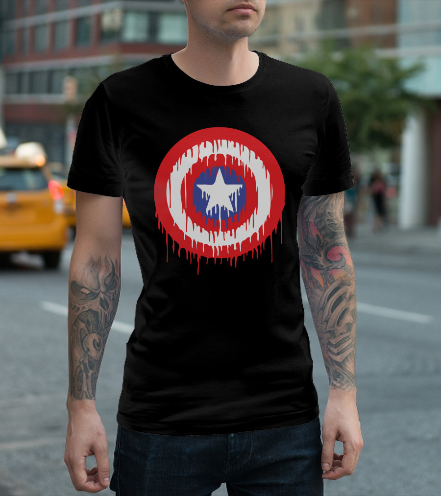Captain America Bleeding Shield T-Shirt