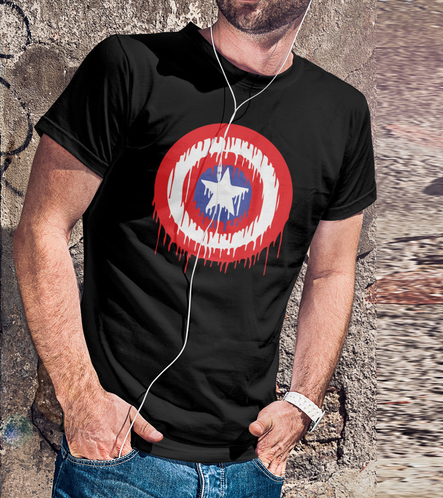 Captain America Bleeding Shield T-Shirt