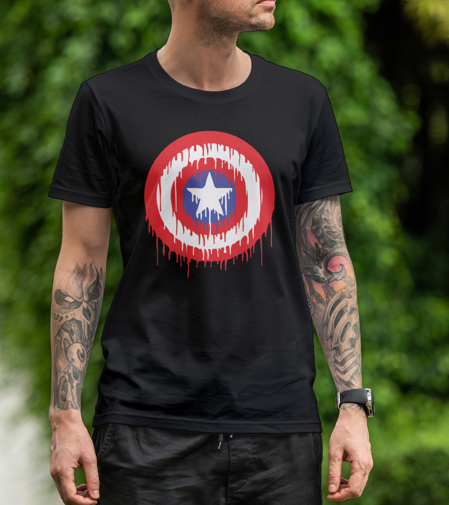 Captain America Bleeding Shield T-Shirt