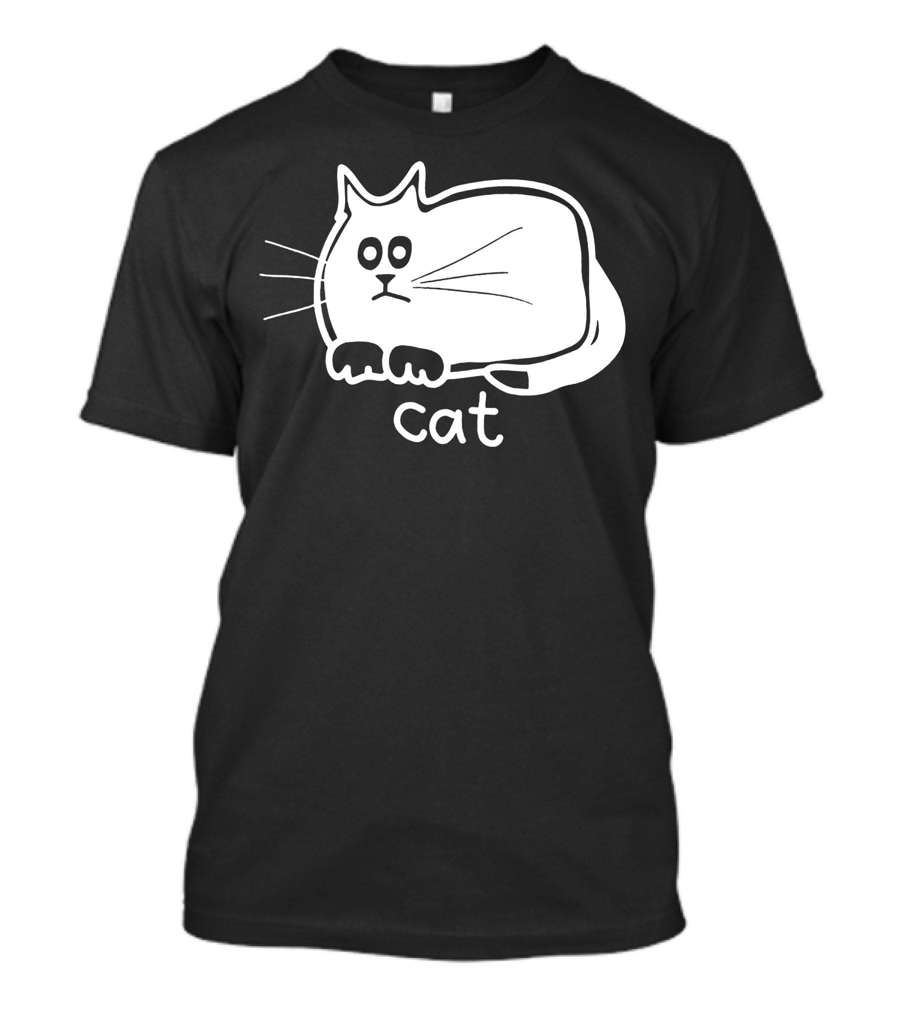 Cat Quirky Cartoon Style With Whiskers And Ears T-Shirt