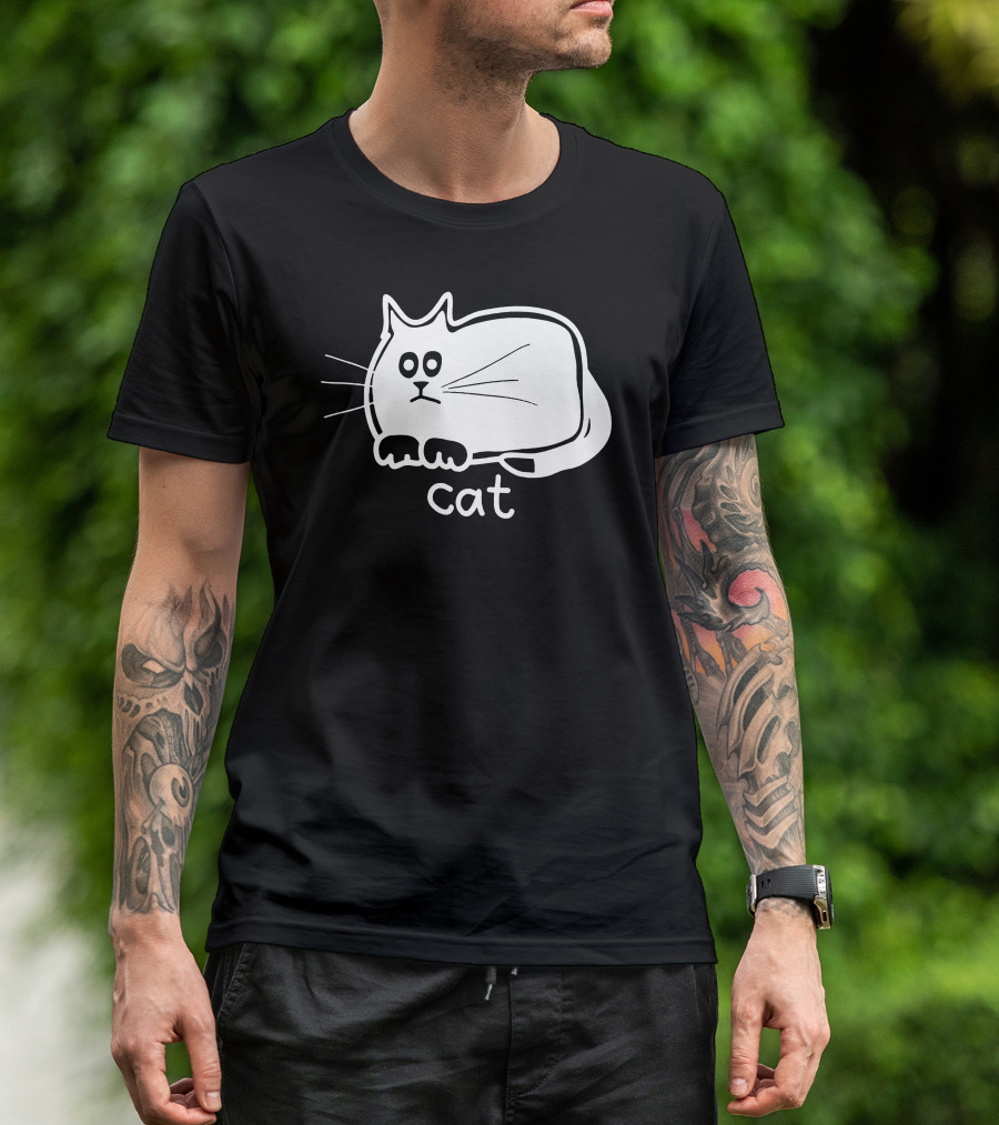 Cat Quirky Cartoon Style With Whiskers And Ears T-Shirt