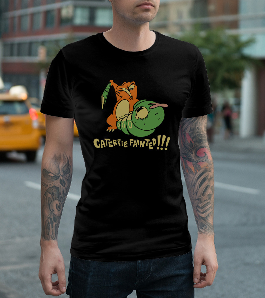 Caterpie Fainted Funny Lizard Holding Bat T-Shirt