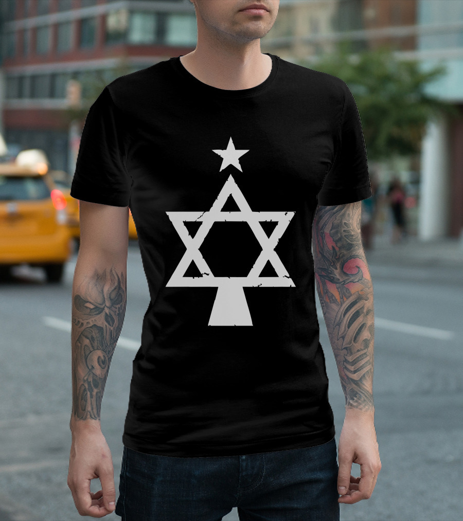 Star Of David Christmas Tree Chrismukkah Fusion T-Shirt