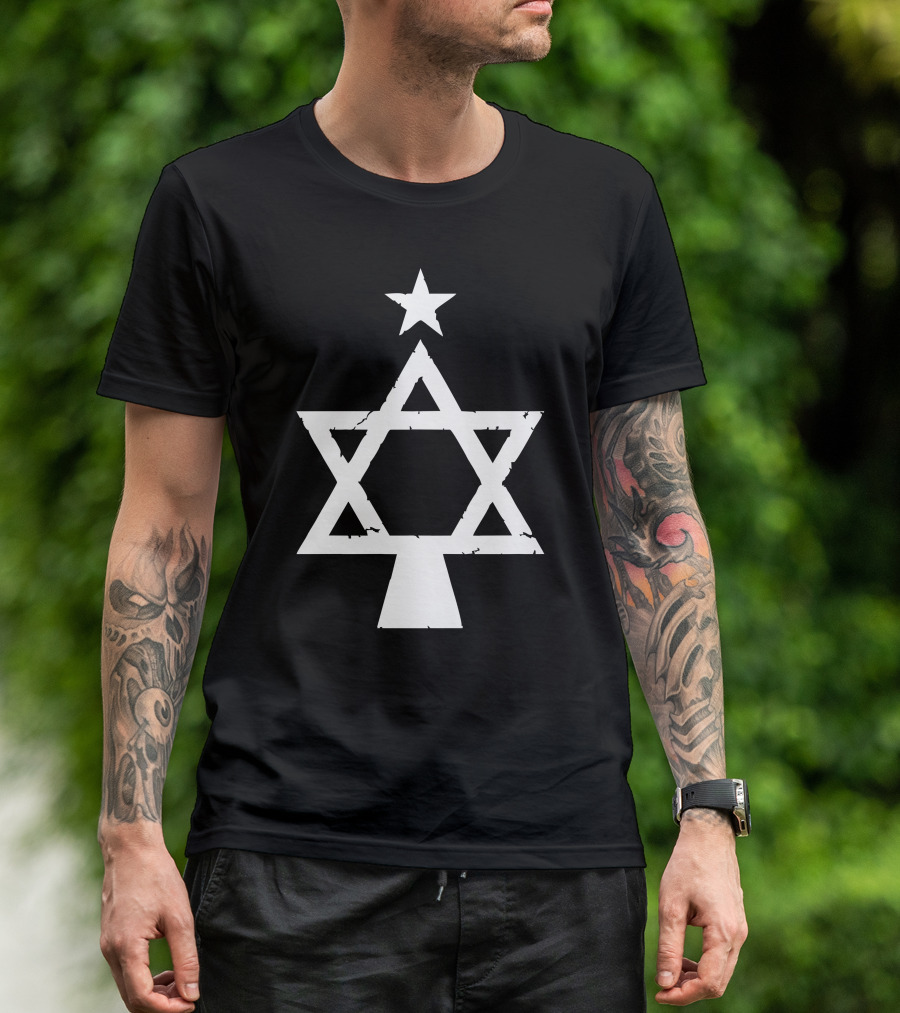 Star Of David Christmas Tree Chrismukkah Fusion T-Shirt