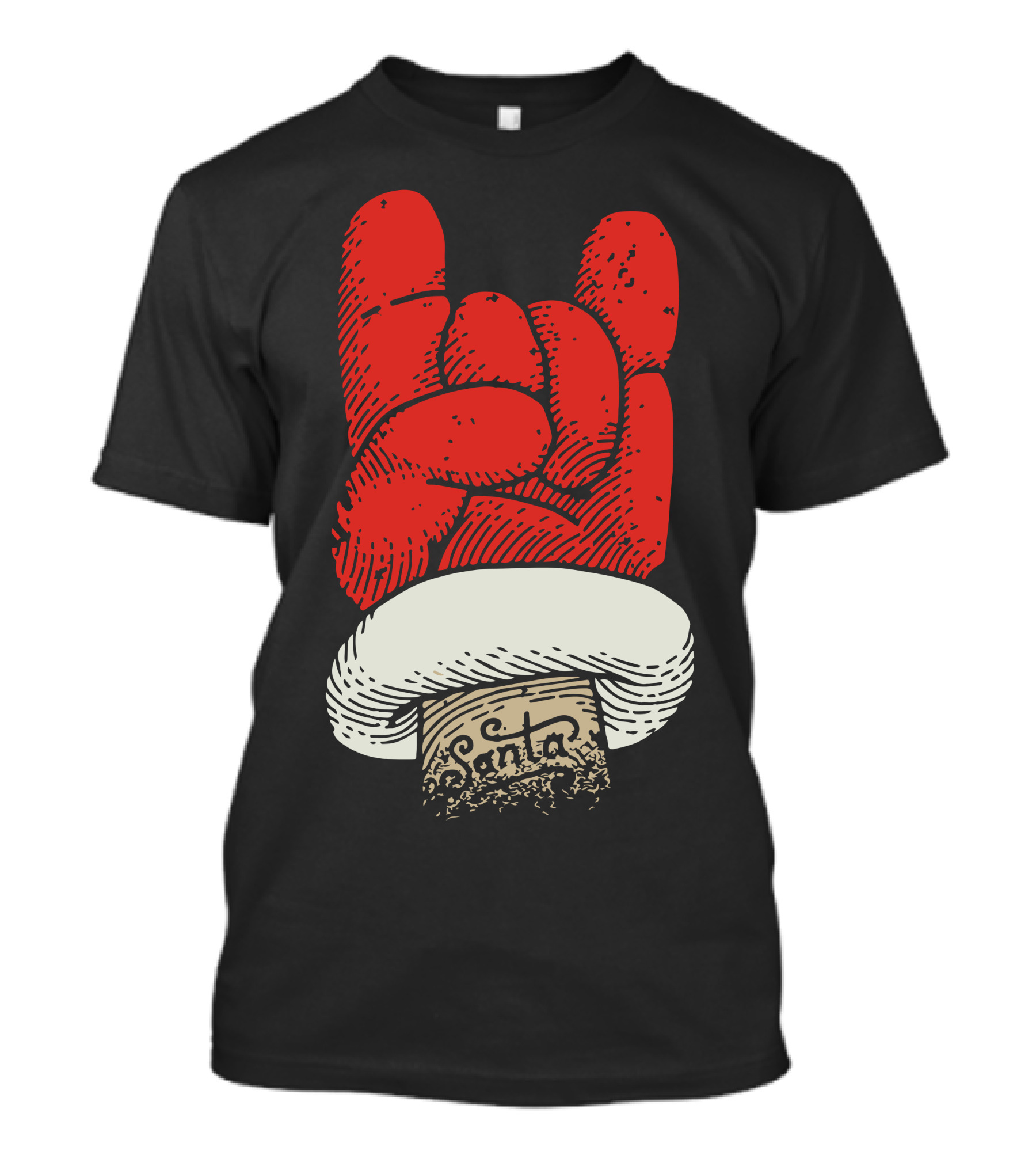 Santa Christmas Rocks Hand Gesture T-Shirt