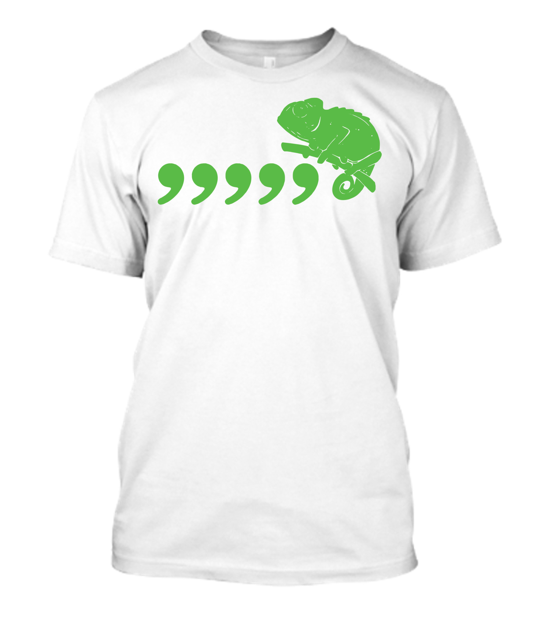 Chameleon On A Branch Above Commas T-Shirt